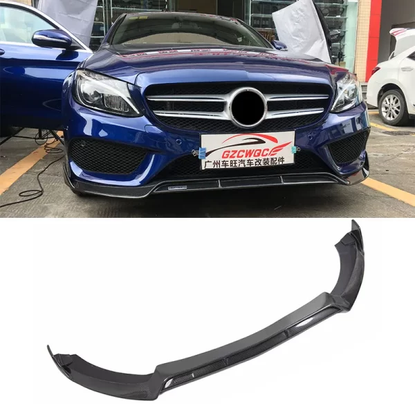 Carbon Fiber B Style Front Lip for Mercedes Benz C Class W205 2015-2018 Sport Version Front Bumper Spoiler Lip - Image 5