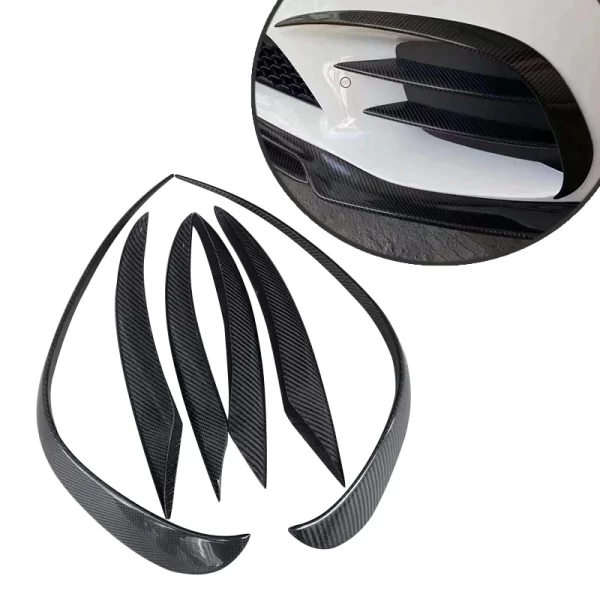 W205 Front Bumper Carbon Front Corner for Mercedes Benz W205 2019-2021 Front Bumper Carbon Vents Fins - Image 3