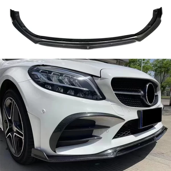 W205 C260 C45 CMS Style Carbon Fiber Front Bumper Lip for Mercedes-benz C-Class W205 2019-2021 - Image 4
