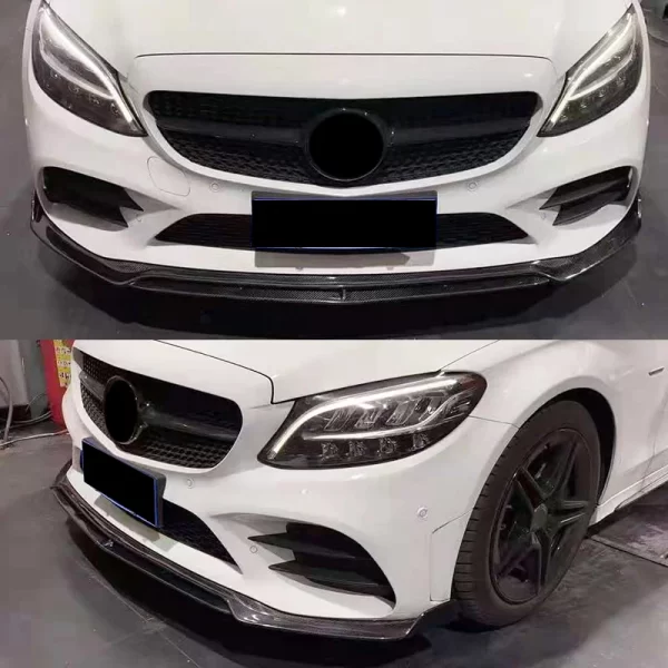 W205 C260 C45 CMS Style Carbon Fiber Front Bumper Lip for Mercedes-benz C-Class W205 2019-2021 - Image 5