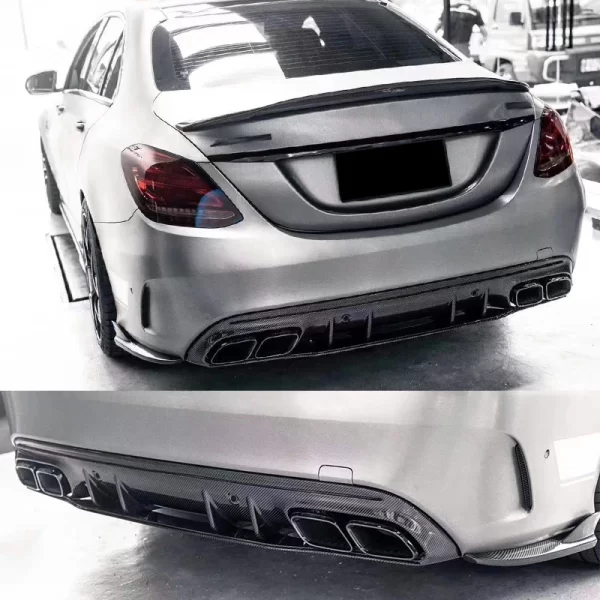 Real Carbon Fiber Rear Bumper Diffuser Lip for Mercedes Benz W205 C43 Carbon Diffuser 2019-2021 - Image 5