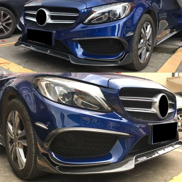 Carbon Fiber Front Bumper Side Canards for Mercedes Benz C Class W205 4 Door Front Corner - Image 5