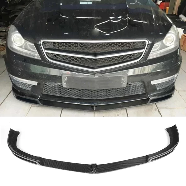 V Style Carbon Fiber W204 C63 Front Lip for Mercedes-Benz W204 C63 507 Bumper Carbon Lip 2012-2014