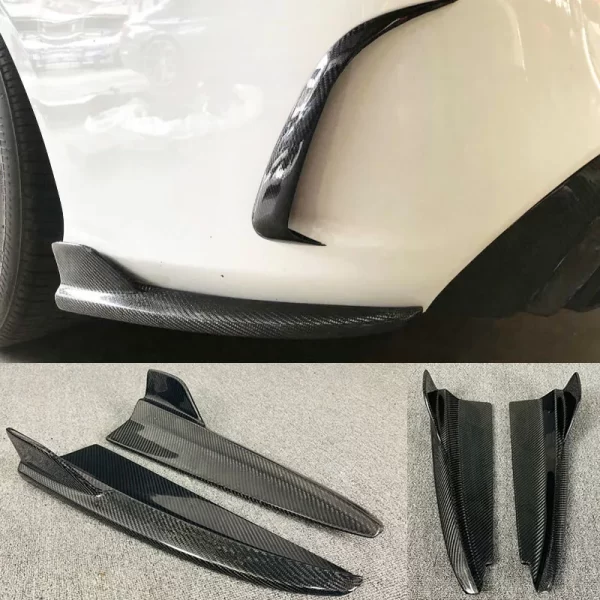 For Mercedes-Benz W205 C Class C63 C43 C200 C260 4-doors FD Style Carbon Fiber Rear Bumper Corner - Image 3
