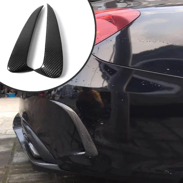 Rear Bumper Carbon Fiber Vents Trims for Mercedes Benz C-Class W205 2015-2021 AMG C63 Rear Bumper Carbon Canard - Image 4