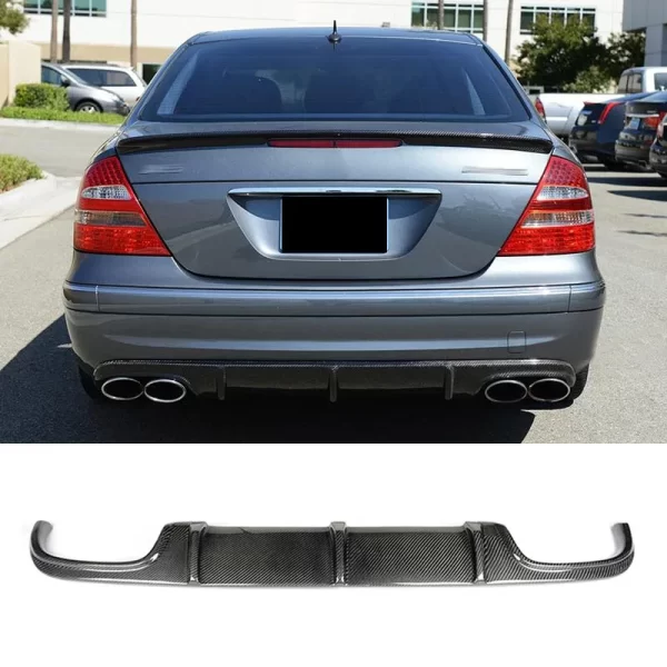 W211 Carbon Fibre Fiber BodyKit Rear Bumper Diffuser Lip for Mercedes Benz E Class W211 AMG E63 2003-2009 - Image 4