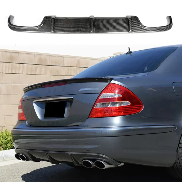 W211 Carbon Fibre Fiber BodyKit Rear Bumper Diffuser Lip for Mercedes Benz E Class W211 AMG E63 2003-2009 - Image 5