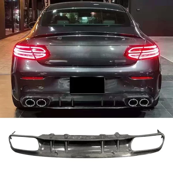 Carbon Fiber Rear Bumper Diffuser for Benz W205 S205 C200 C300 C43 Amg 15-21 Rear Lip Spoiler Bodykit - Image 4