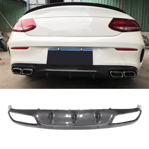 High Quality C63 AMG 2015-2021 Carbon Fiber Diffuser for Mercedes Benz W205 C63 Carbon Diffuser