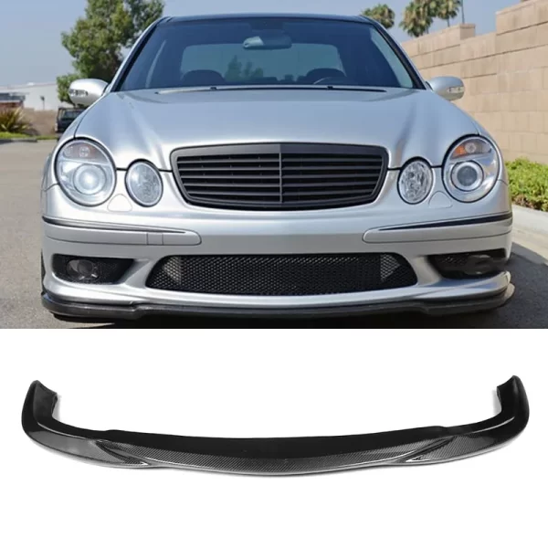 Carbon Front Lip for E-class W211 E63 2003-2006 Upgrade to AMG Style Front Bumper Carbon Fiber Lip - Image 4