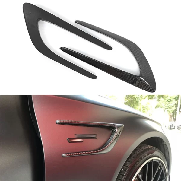 Rear Bumper Carbon FenderVents Trims for Mercedes Benz C-Class W205 2015-2021 AMG C63 Rear Bumper Carbon Canard