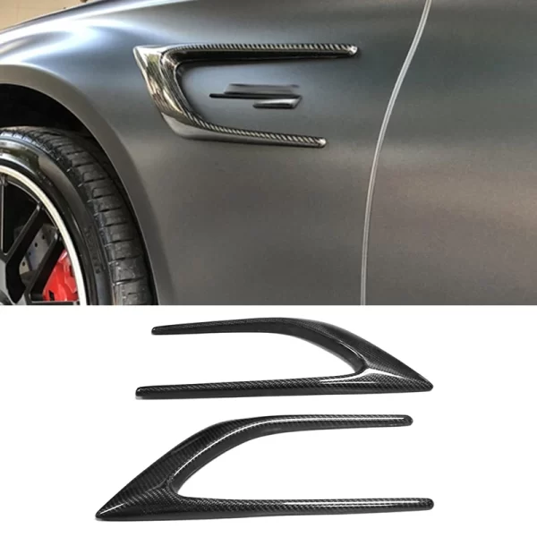 Rear Bumper Carbon FenderVents Trims for Mercedes Benz C-Class W205 2015-2021 AMG C63 Rear Bumper Carbon Canard - Image 2