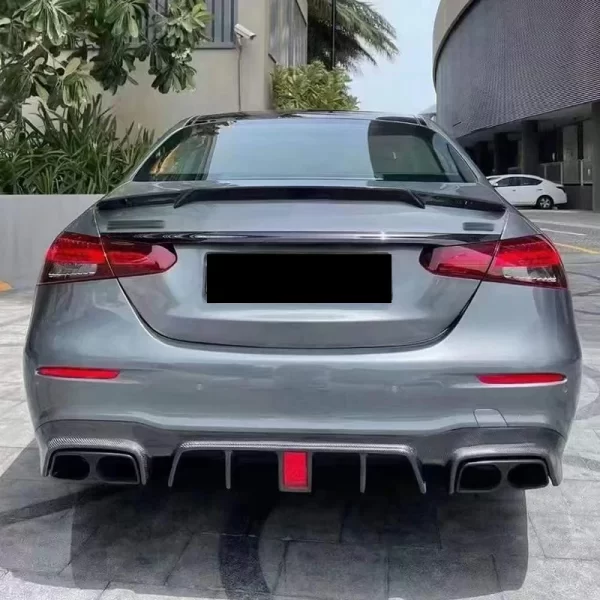 Real Carbon Fiber Diffuser Muffler for Mercedes Benz W213 E Cclass E63 E43 E400 Sport 2016-2020 W213 Rear Bumper Diffuser - Image 5