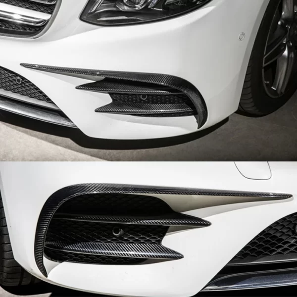 6pcs/set Carbon Fiber W213 Front Bumper Fog Lamp Vents for Mercedes Benz E43 E300 E400 E450 Sport 2016-2020 - Image 2