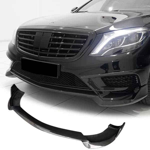 Carbon Fiber Front Bumper Lip for Mercedes Benz S-Class W222 S63 B Style 2014-2017 Body Kit - Image 4