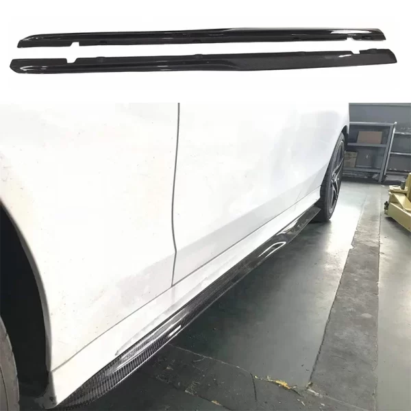 PSM Style Real Carbon Fiber Side Skirt  2015-2021 for Mercedes Benz W205 C63 Coupe  Carbon Side Skirt - Image 5