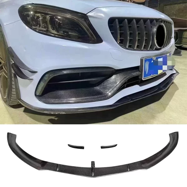 FD Style Real Carbon Fiber Front Lip 2015-2021 for Mercedes Benz AMG W205 C63 Upgrade C63 Front Bumper Carbon Lip - Image 5