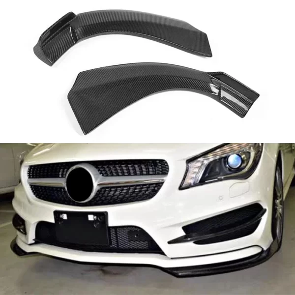 For Mercedes Benz CLA 2013-2015 High Quality Carbon Fiber Front Lip Bumper Corner Pack - Image 3