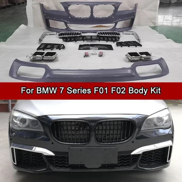 Body Kits Include Front Bumper Rear Diffuser M760 Style for BMW 7 Series F01 F02 2008-2015 - Image 3