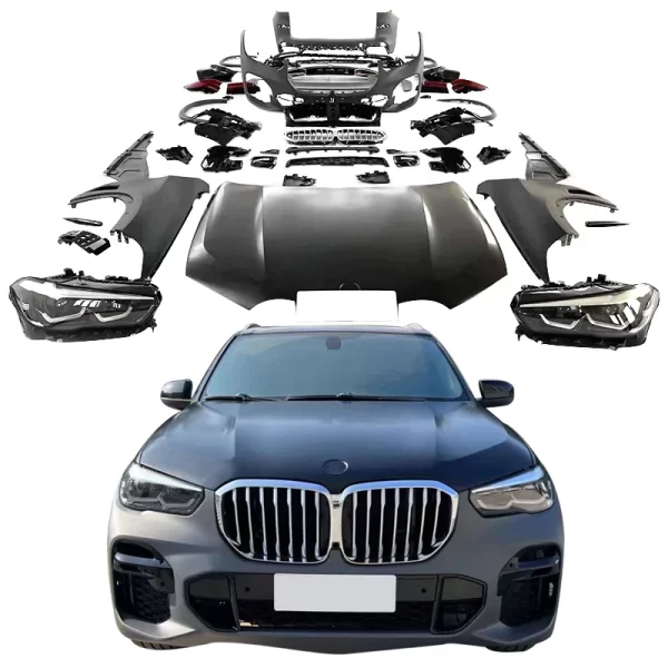 For Bmw X5 E70 2006-2013 Upgrade to 2018-2022 G05 X5 Mt Style Body Kit Bumper Hood Headlight Fender E70 Old to New G05 Bodykit - Image 3