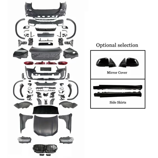 Old to New Front Bumper Headlight Fender Hood Body Kit for BMW X6 E71(08-14) to G06 LCI(24-IN)M-TECH Bodykit - Image 4
