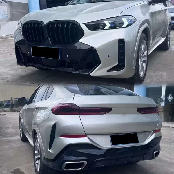 Old to New Front Bumper Headlight Fender Hood Body Kit for BMW X6 E71(08-14) to G06 LCI(24-IN)M-TECH Bodykit - Image 5
