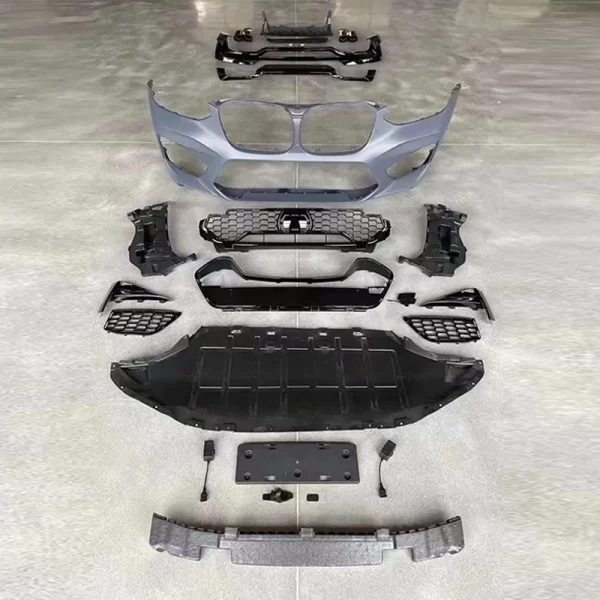 For BMW X4 G02 2017-2021 Change to X4M Style Car Front Bumper with Grille Rear Diffuser Exhaust Pipes - Image 2