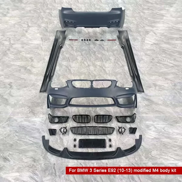 For BMW 3-Series E92 E93(2010-2012) Upgrade to M4 Bodykit Grille Side Skirts Rear Bumper Front Bumper Front Lip - Image 2