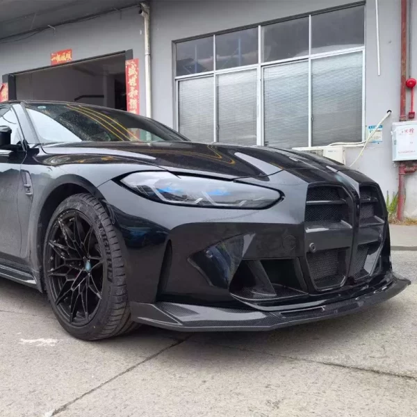 G80 V Style Carbon Fiber Front Spoiler Lip for BMW G80 M3 G82 M4 Coupe Front Lip Wet Carbon 2020-2023 - Image 4
