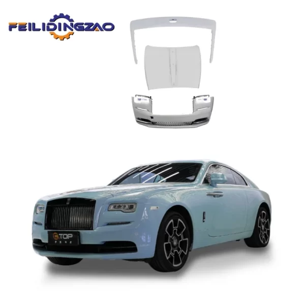 For Rolls-Royce Phantom II Glossy Carbon Fiber Style Headlight Front Bumper Body Kit