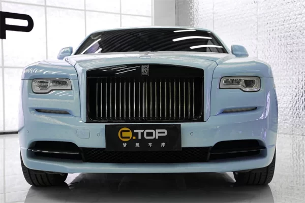 For Rolls-Royce Phantom II Glossy Carbon Fiber Style Headlight Front Bumper Body Kit - Image 2