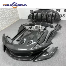 Update to 600LT Carbon Fiber Full Set Car Rear Bumper Exhaust Tips Side Skirts Body Kits for Mclaren 540C 570S