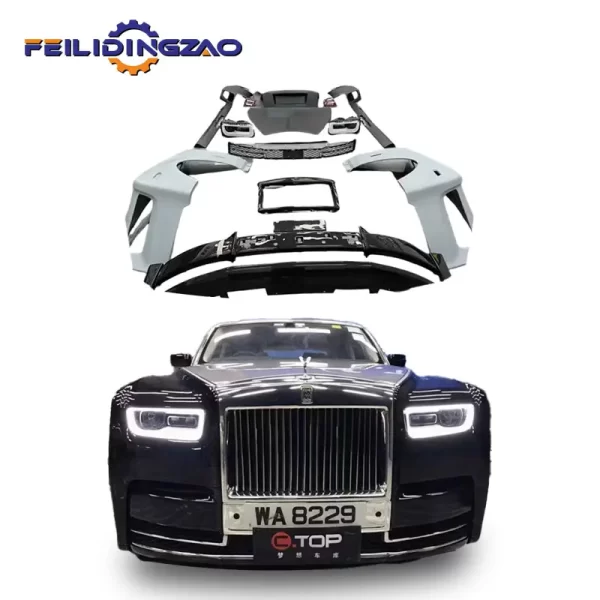Saar Auto Parts Carbon Fiber Car  Front Bumper Engine Cover Body Kit Upgraded to Rolls-Royce Phantom 6 to 8  BodyKit