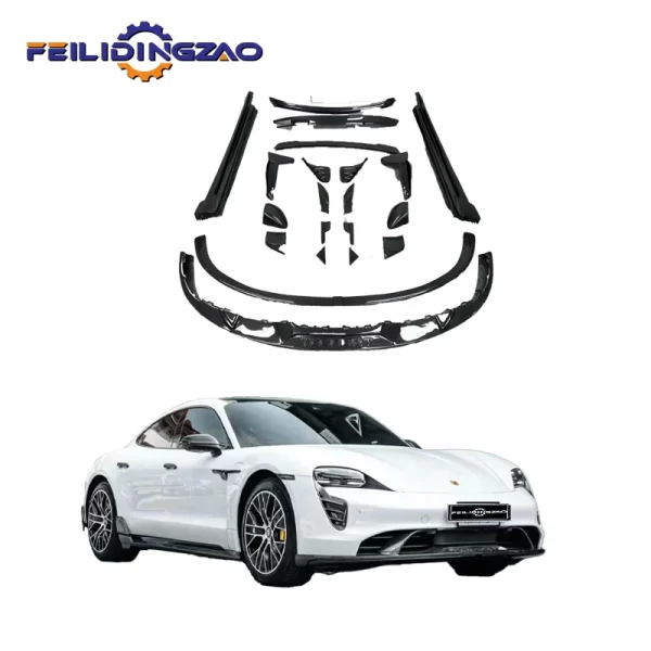 Facelift to Te-Chart  Style Car Front Bumper Rear Spoiler Side Skirts Auto Body Parts for Pors-che Taycan Full Body Kits