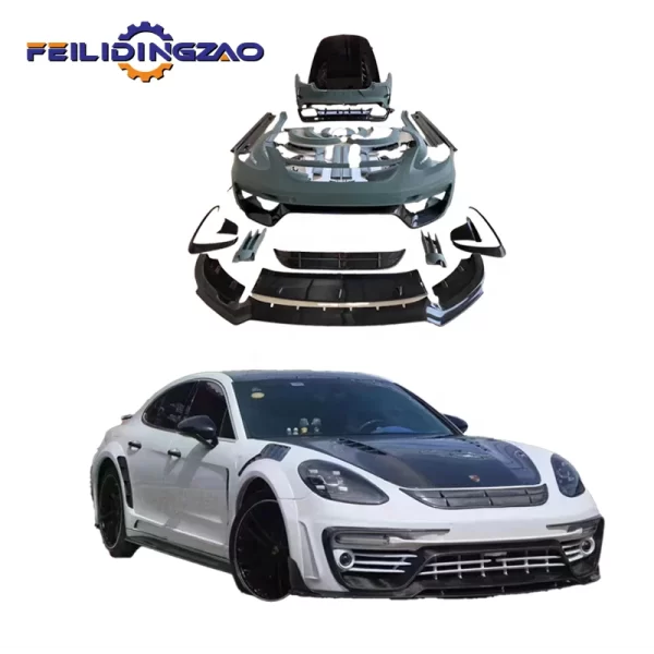 Upgrade Facelift to MSY Style Car Front Bumper Rear Spoiler Side Skirts Auto Body Parts for Pors-che 971 Full Body Kits