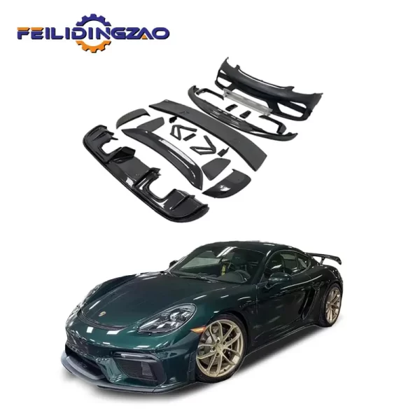 Saar Auto Body Parts PP Material Front Bumper Rear Spoiler Side Skirts Body Kits for Porsche 718 Boxster Facelift to Gt4 Style