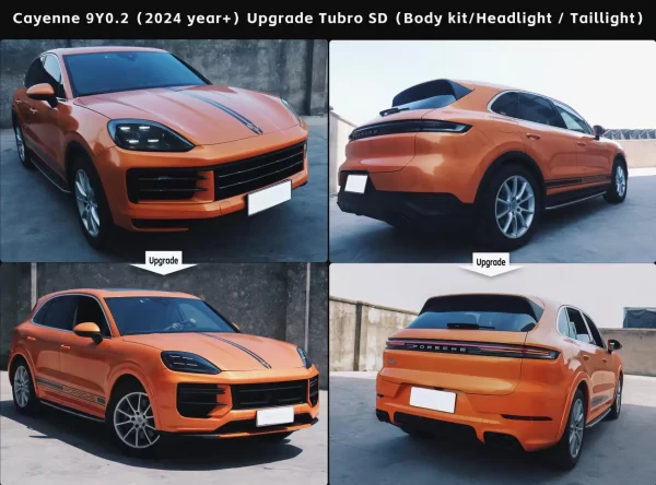 For 2024 Year+ Porsche Cayenne 9Y0.2 Modified to Tubro SD Full Body Kits Front Bumper Rear Bumper Head Light Taillight - Image 5