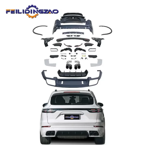 Saar Carbon Fiber PP Rear Bumper Door Taillight  Upgrade to 2023 Style Car Body Kit for Porsche Cayenne 2011-2014