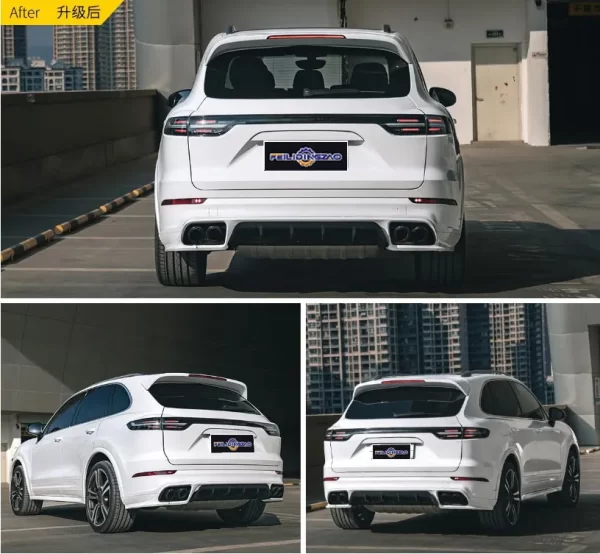Saar Carbon Fiber PP Rear Bumper Door Taillight  Upgrade to 2023 Style Car Body Kit for Porsche Cayenne 2011-2014 - Image 4