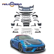 Saar Car PP Carbon Fiber Bumper Lip 982 GT4 Body Kit for Porsche Cayman/Boxster 981 2012-2015 Upgrade to 982 GT4 Bodykit