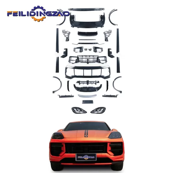 Saar PP/ Carbon Fiber/Fiberglass Bumpers Body Kits for Porsche Cayenne 2018-2023  9Y0 Upgrade to 2024 9Y0.A Style  Head Light