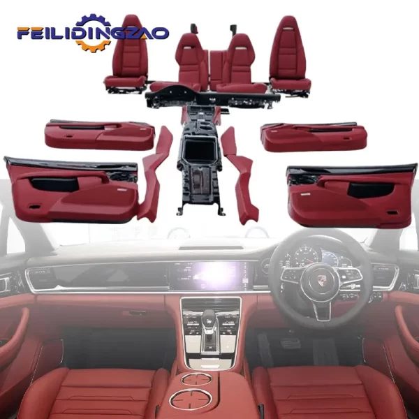 Saar RHD Deluxe Seat Door Steering Wheel Center Console Upgrade Interior Kit for Porsche Panamera 970-971 2017-2020