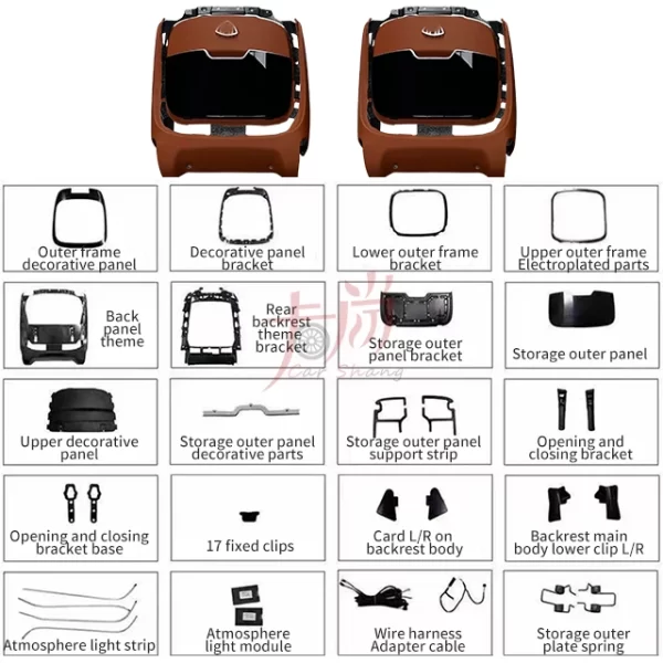 Applicable to  Benzz S W223 Maybach S480 Rear Luminescence Large Backboard Seat Backrest Modification - Image 2