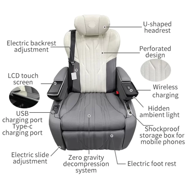 Toyotaa Siennaa Aviation Seat Heating, Massage, Ventilation, Electric Adjustment Upgrade Interior Interior Upgrade and Refit - Image 2