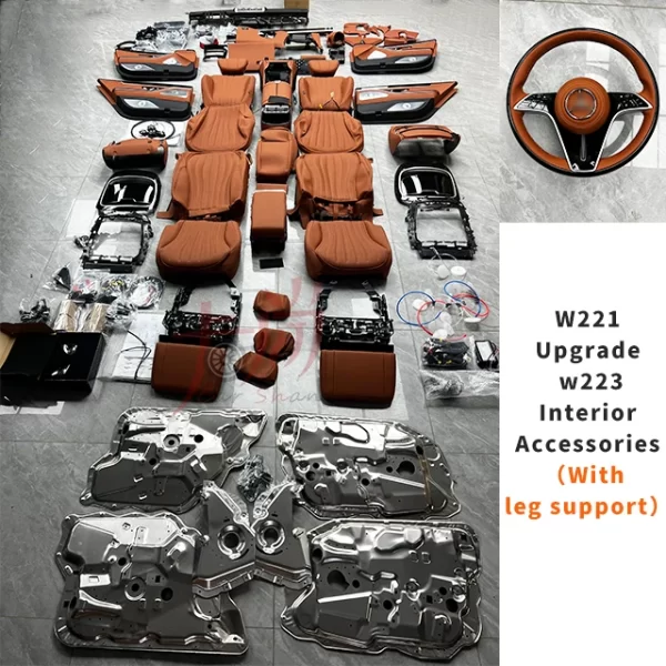 New Design W221 Upgrade to W223 Interior Kit  Modification Interior Modification of Center Console Seat Leather Cover - Image 3