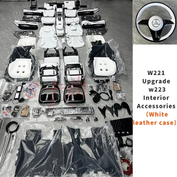 New Design W221 Upgrade to W223 Interior Kit  Modification Interior Modification of Center Console Seat Leather Cover - Image 5