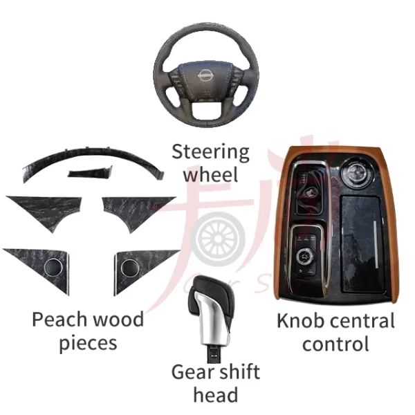 Patrol Y62 Interior Upgrade 2022 Peach Wood Steering Wheel Knob Central Control Interior Old to New Amanda Texture Interior