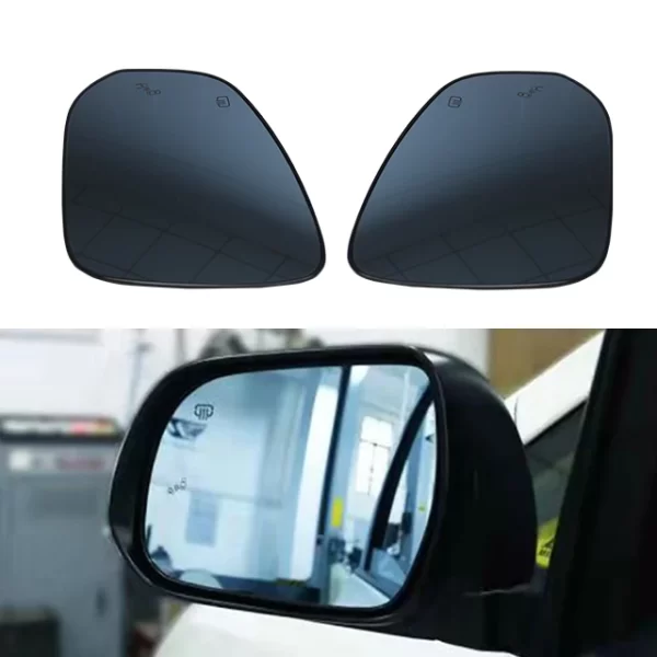 Siennaa Large Field of Vision Blue Mirror Reversing Mirror Reflective Reversing Mirror Anti Glare Blind Spot Detection Heating - Image 2