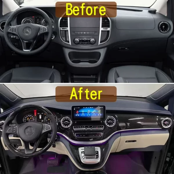 Center Console Dashboard with 360 Panoramic Navigation Interior Modification Vito W447 Upgrade  to V260 V-Class - Image 2