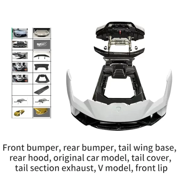 Suitable for Lamborghinii LP580/610 Upgrade Performantee Dry Carbon Large Surround Front Bumper Rear Bumper Body Kit Refit - Image 2